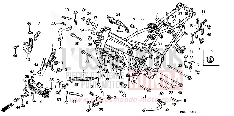 RAHMENKOERPER von CB1300 Super Bold'or ABS PEARL CRYSTAL WHITE (NH193K) von 1987